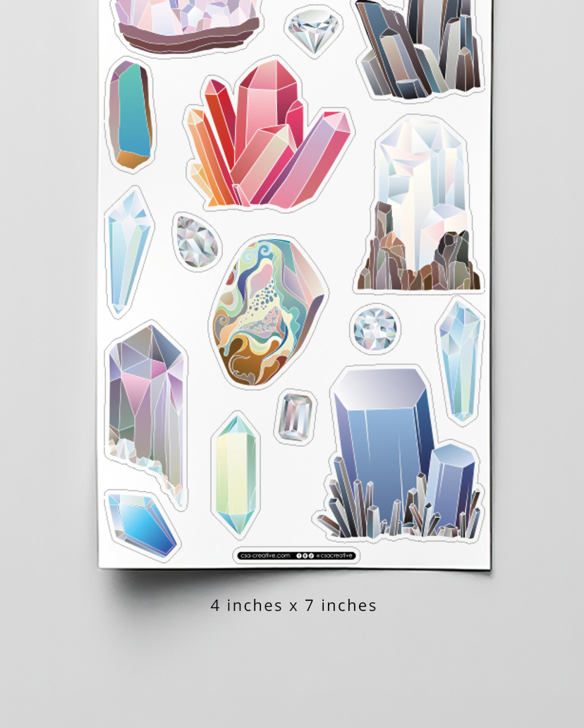 Crystals 4"x7" Sticker Sheet