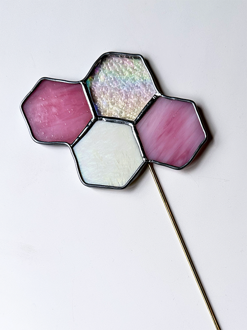 Honeycomb Stained Glass Plant Stakes