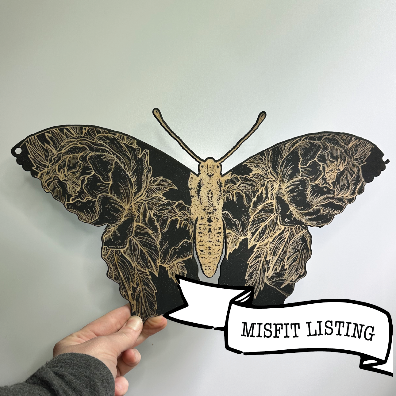 MISFIT LISTING - Stained Black Butterfly