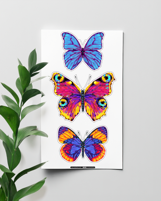 Rainbow Butterflies 4"x7" Sticker Sheet