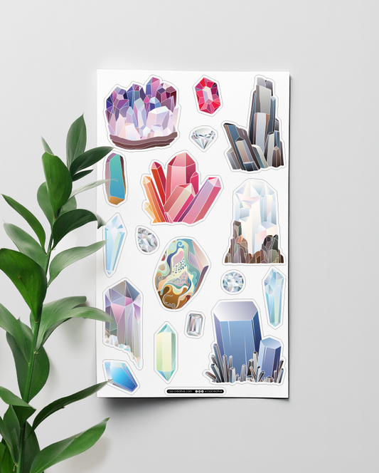 Crystals 4"x7" Sticker Sheet