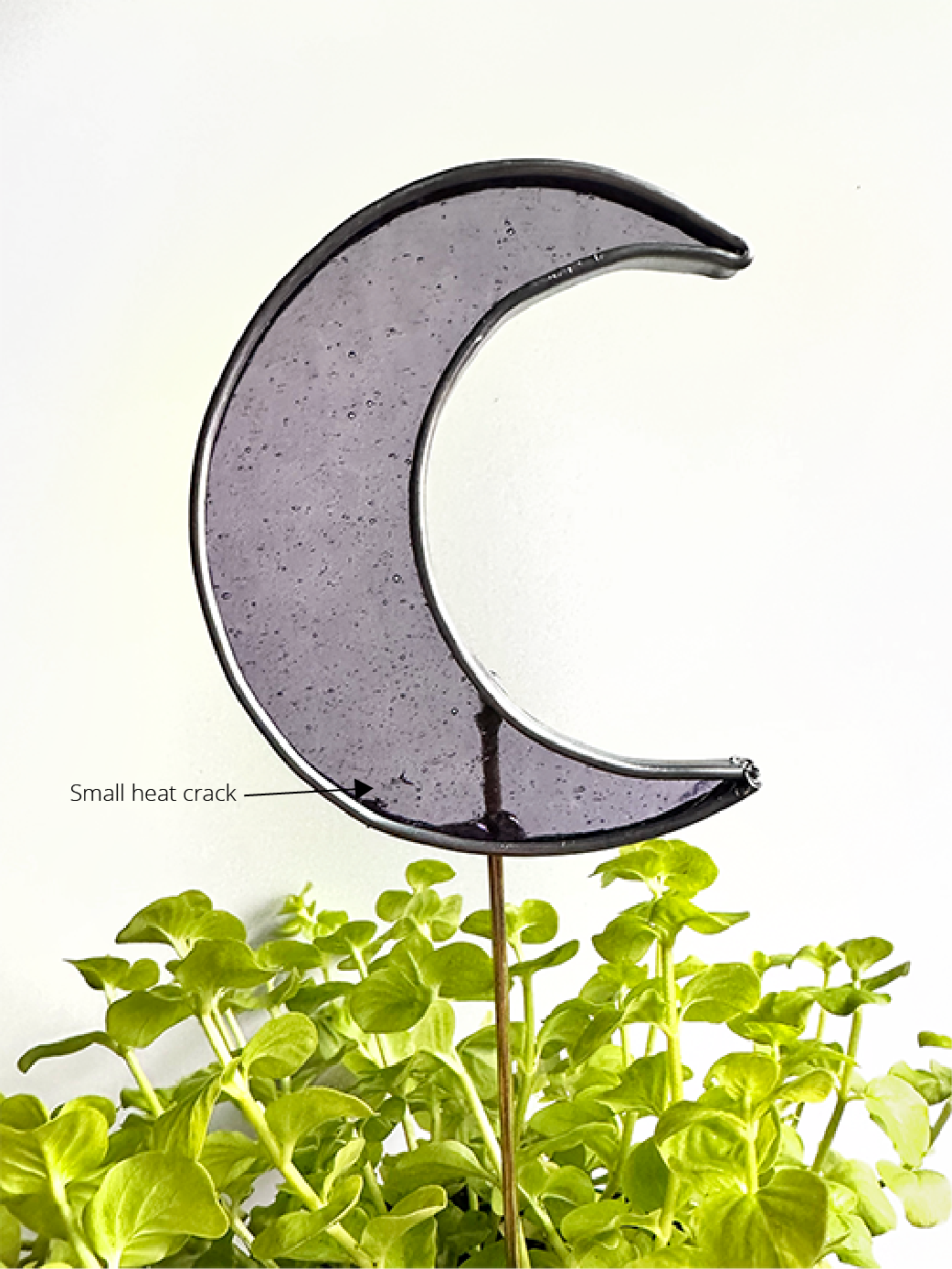 Crescent Moon Stained Glass Plant Stakes