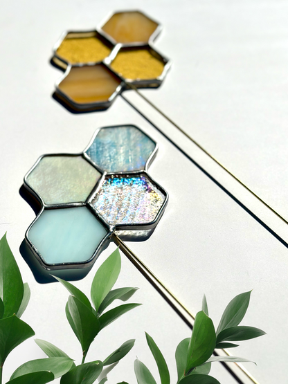 Honeycomb Stained Glass Plant Stakes