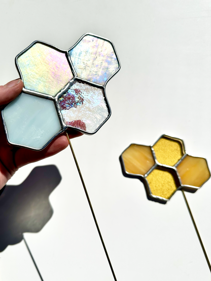 Honeycomb Stained Glass Plant Stakes