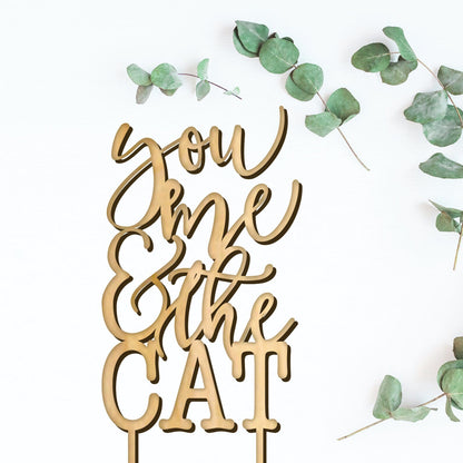 You Me and the Cat Cake Topper