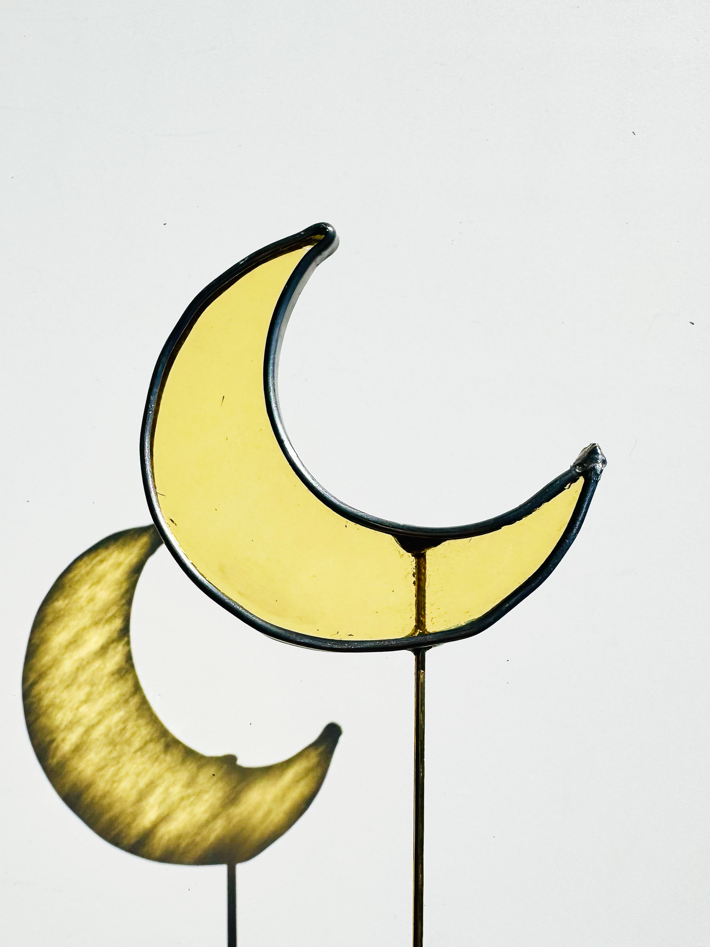 Crescent Moon Stained Glass Plant Stakes