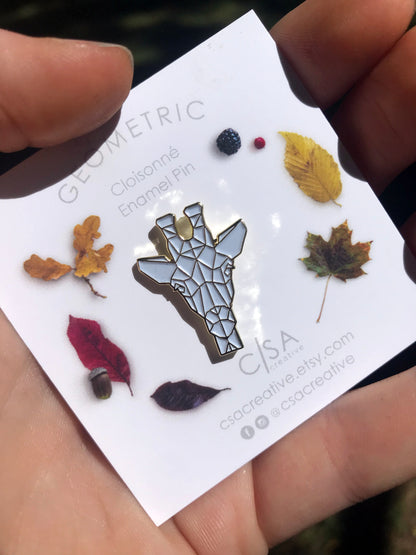 Gold Geometric Giraffe Enamel Pin