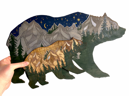 Bear Forest Painting