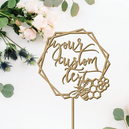 Personalized Bee Wedding Cake Topper