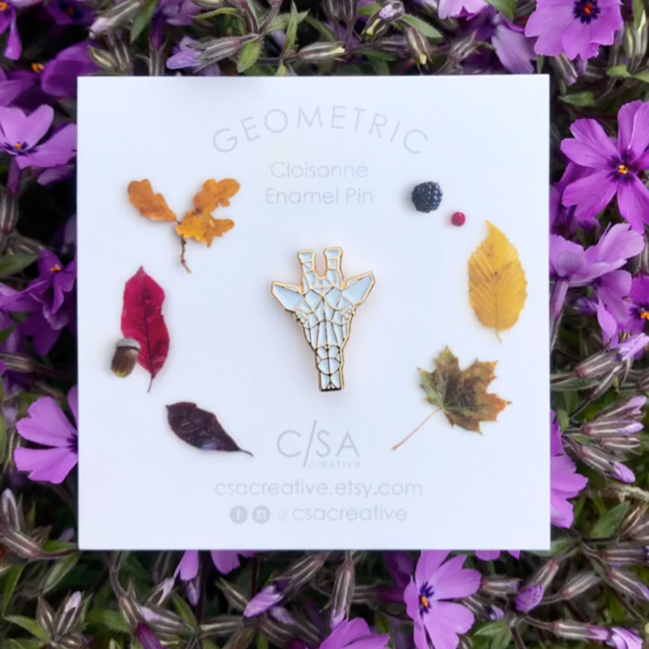 Gold Geometric Giraffe Enamel Pin