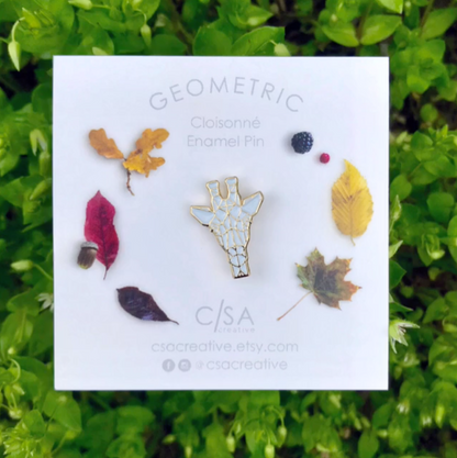 Gold Geometric Giraffe Enamel Pin