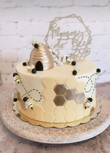 Mommy to Bee Geometric Cake Topper