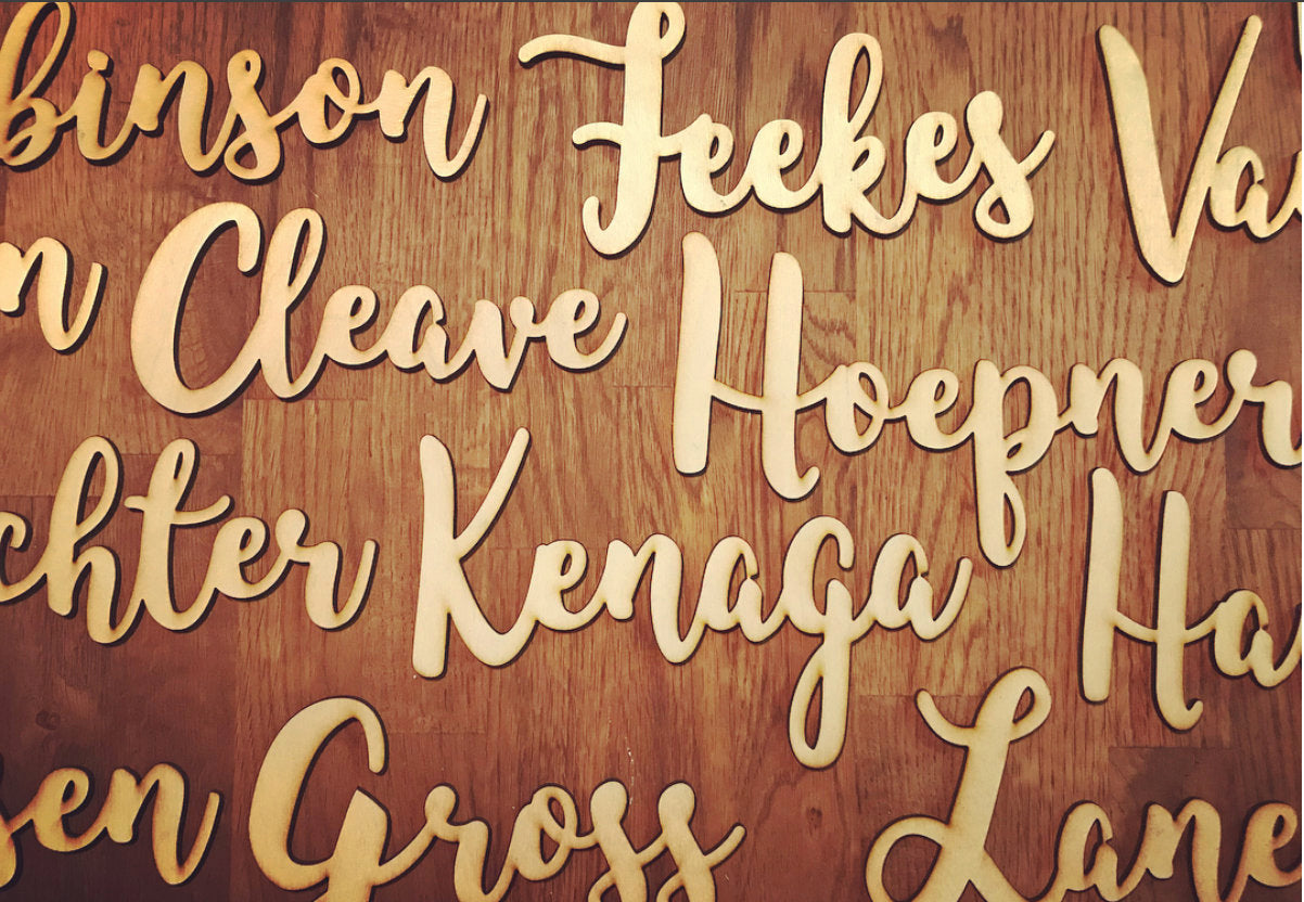 Wood Name Place Cards, Rustic Wedding Decor, Event Accessories